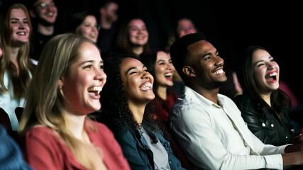 Audience laughing at a live event