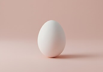 White egg centered on a solid pastel background.