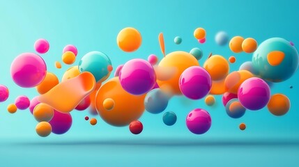 Candy-colored bubbles forming speech icon