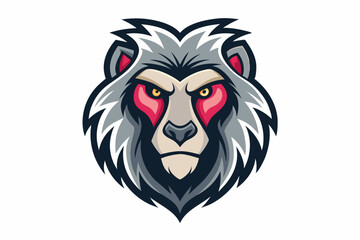 baboon head logo vector on white background
