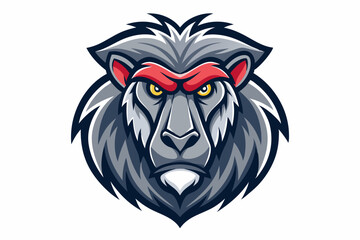 baboon head logo vector on white background