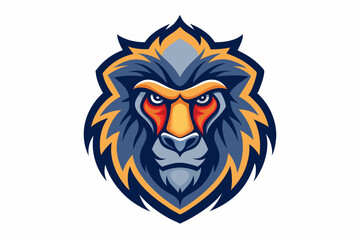 baboon head logo vector on white background
