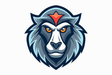 Obraz premium baboon head logo vector on white background