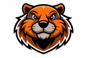 beaver head logo vector on white background
