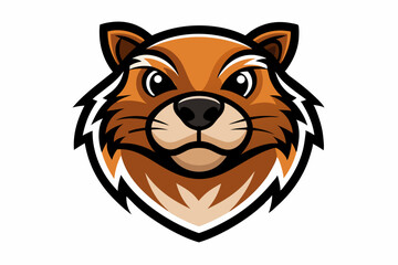 beaver head logo vector on white background