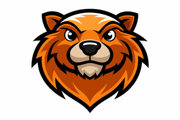 beaver head logo vector on white background