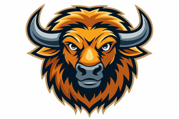 Obraz premium bison head logo vector on white background