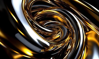 Swirling gold and silver abstract, luxury background