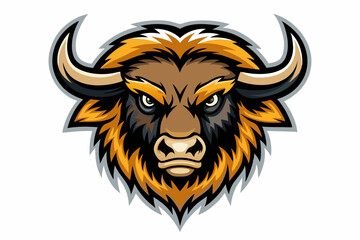 Fototapeta premium bison head logo vector on white background