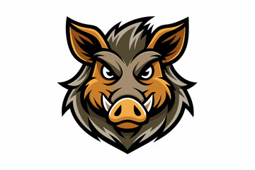 boar head logo vector on white background