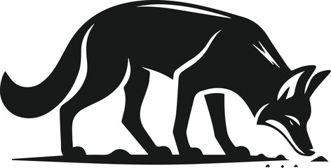 Wild animal silhouette jackal vector