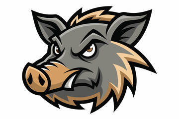 boar head logo vector on white background
