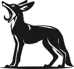 Wild animal silhouette jackal vector