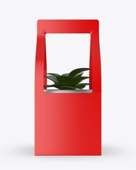 Blank plant pot carrier paper packaging template mockup 3d illustration.