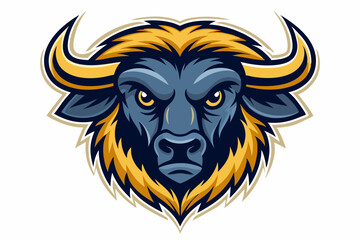 buffalo head logo vector on white background
