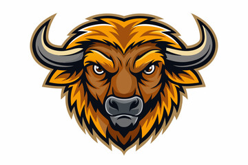 Fototapeta premium buffalo head logo vector on white background