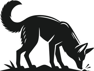 Wild animal silhouette jackal vector
