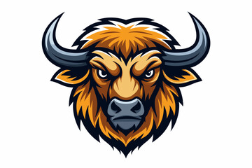 Obraz premium buffalo head logo vector on white background