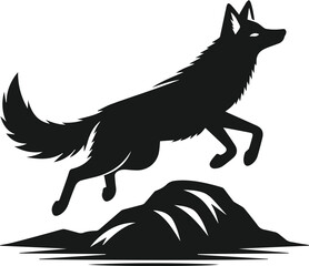 Wild animal silhouette jackal vector