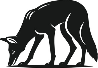 Wild animal silhouette jackal vector