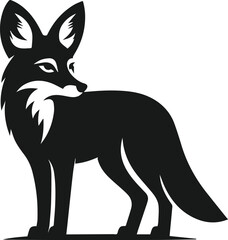 Obraz premium Wild animal silhouette jackal vector