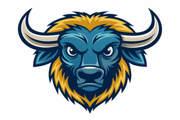 buffalo head logo vector on white background