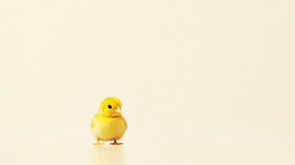 Yellow chick on a plain background