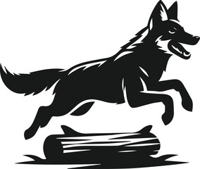 Wild animal silhouette jackal vector