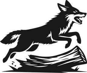 Wild animal silhouette jackal vector