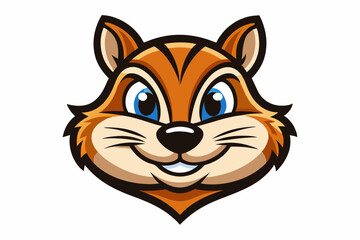 Fototapeta premium chipmunk head logo silhouette line art vector on white background