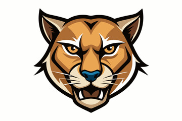 cougar head logo vector on white background