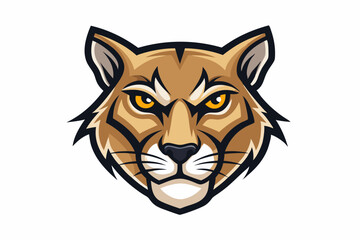 cougar head logo vector on white background