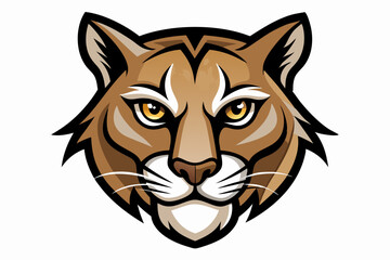cougar head logo vector on white background