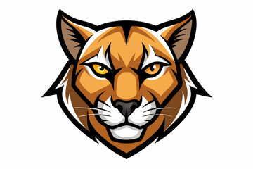 cougar head logo vector on white background