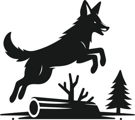 Wild animal silhouette jackal vector