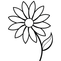 Daisy Flower with Layered Petals line art vector
