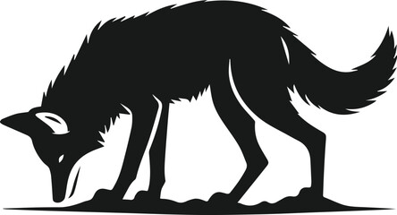 Wild animal silhouette jackal vector