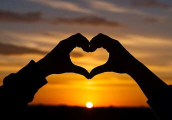 Sunset Heartbeat AI Generated