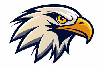 eagle head logo silhouette line art vector on white background