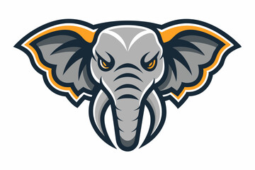 elephant head logo vector on white background