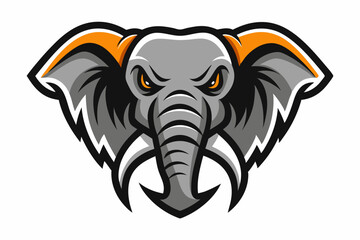 elephant head logo vector on white background