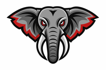 elephant head logo vector on white background