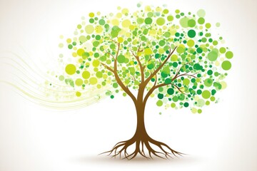 Abstract Artistic Tree Bursting with Green Life