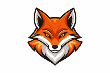fox head logo vector on white background