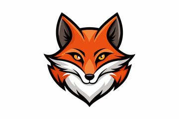 fox head logo vector on white background