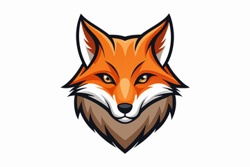 Fototapeta premium fox head logo vector on white background