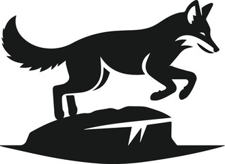 Wild animal silhouette jackal vector