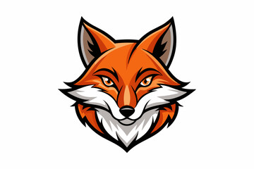 fox head logo vector on white background