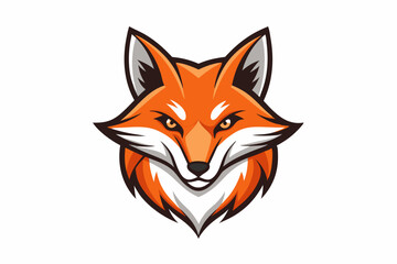 fox head logo vector on white background