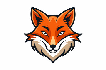 fox head logo vector on white background